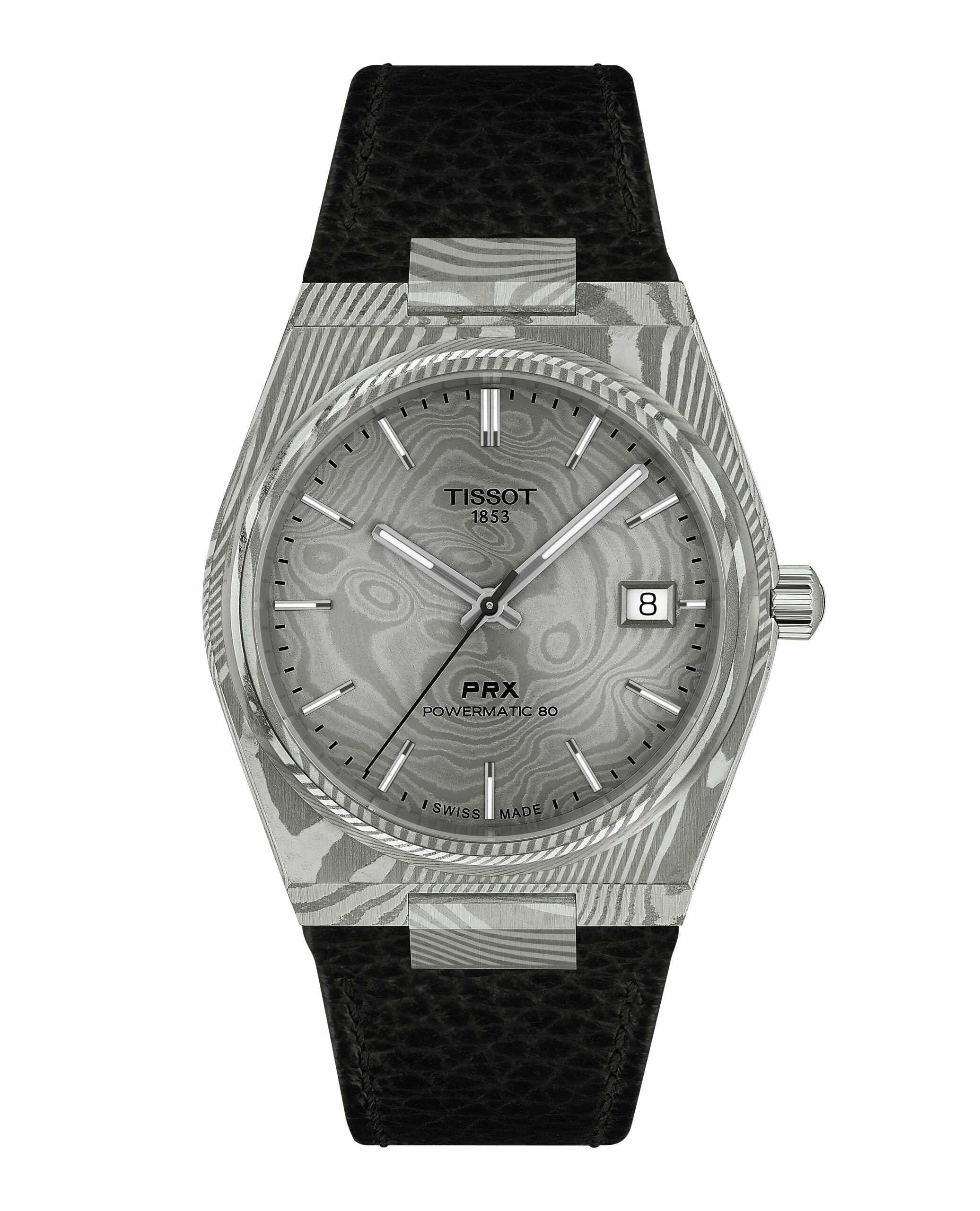 T1378079608100 Tissot PRX 38mm Boite en acier Damas marbré