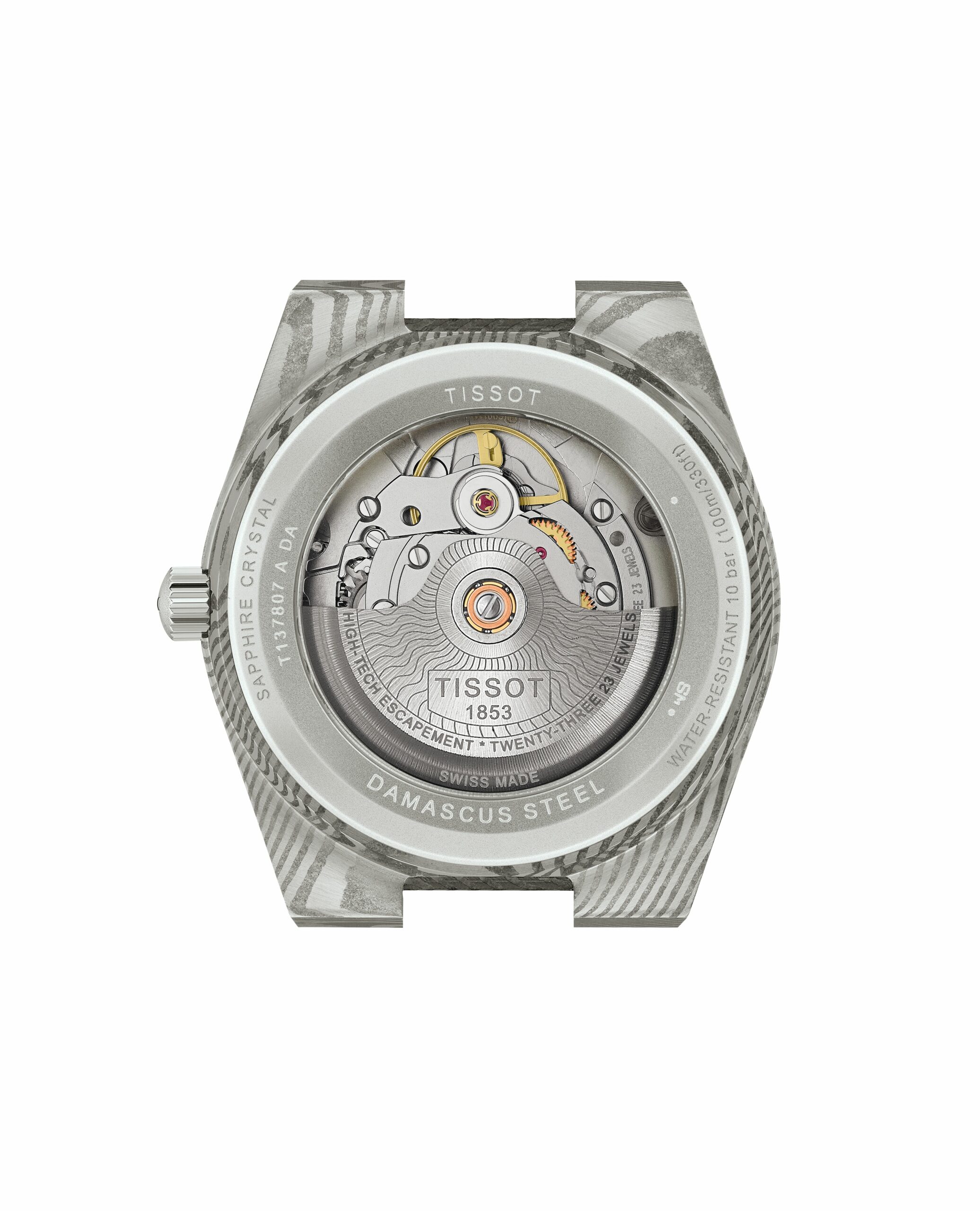 T1378079608100 Tissot PRX 38mm Boite en acier Damas marbré