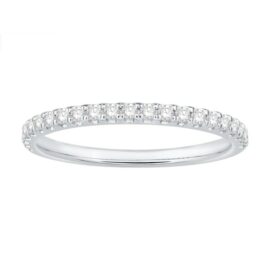 alliance or blanc 750/°°° demi sertie de diamant