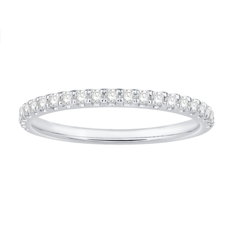 alliance or blanc 750/°°° demi sertie de diamant