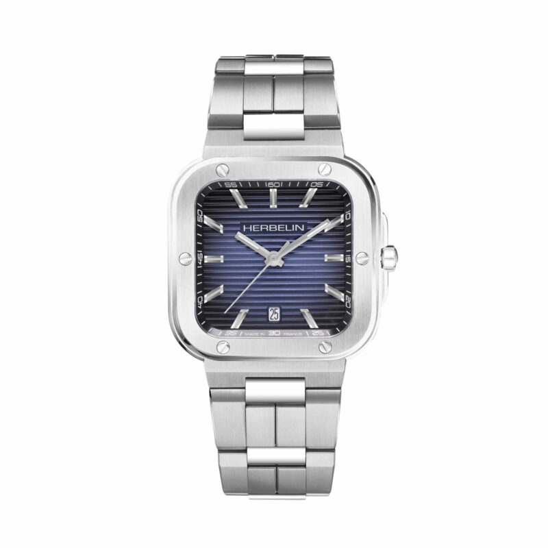 12246B15 HERBELIN CAP CAMARAT SQUARE ACIER & BLEU