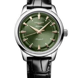 L16494022 LONGINES CONQUEST HERITAGE  L1.649.4.02.2 38 mm cadran vert