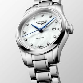 L24494876 LONGINES MASTER COLLECTION L2.449.4.87.6 Montre automatique, Ø 30.00 mm, acier, nacre, index diamant