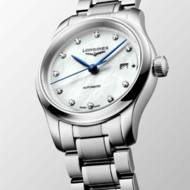L2.449.4.87.6_FACE L24494876 LONGINES MASTER COLLECTION L2.449.4.87.6 Montre automatique, Ø 30.00 mm, acier, nacre, index diamant