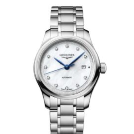 L24494876 LONGINES MASTER COLLECTION L2.449.4.87.6 Montre automatique, Ø 30.00 mm, acier, nacre, index diamant