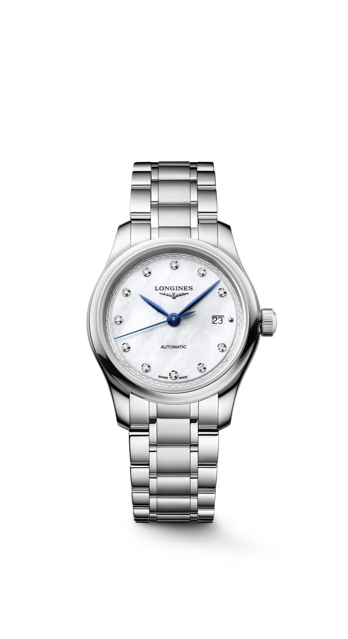 L24494876 LONGINES MASTER COLLECTION L2.449.4.87.6 Montre automatique, Ø 30.00 mm, acier, nacre, index diamant